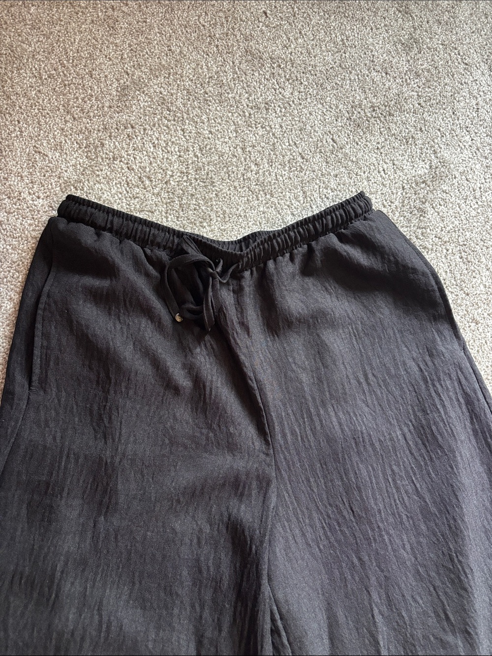 Black Wide-Leg Women's Pants - Picture 2 of 4